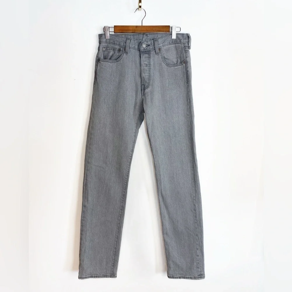 Levi’s 501 Jeans Rigid Denim in Dirienzo Gray 4 Button Fly Mens size 29 x 34